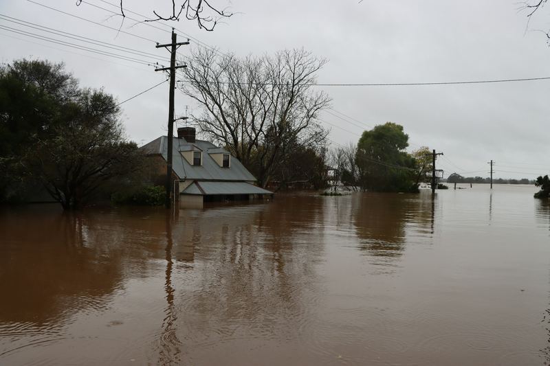 Residential property in a flooded area